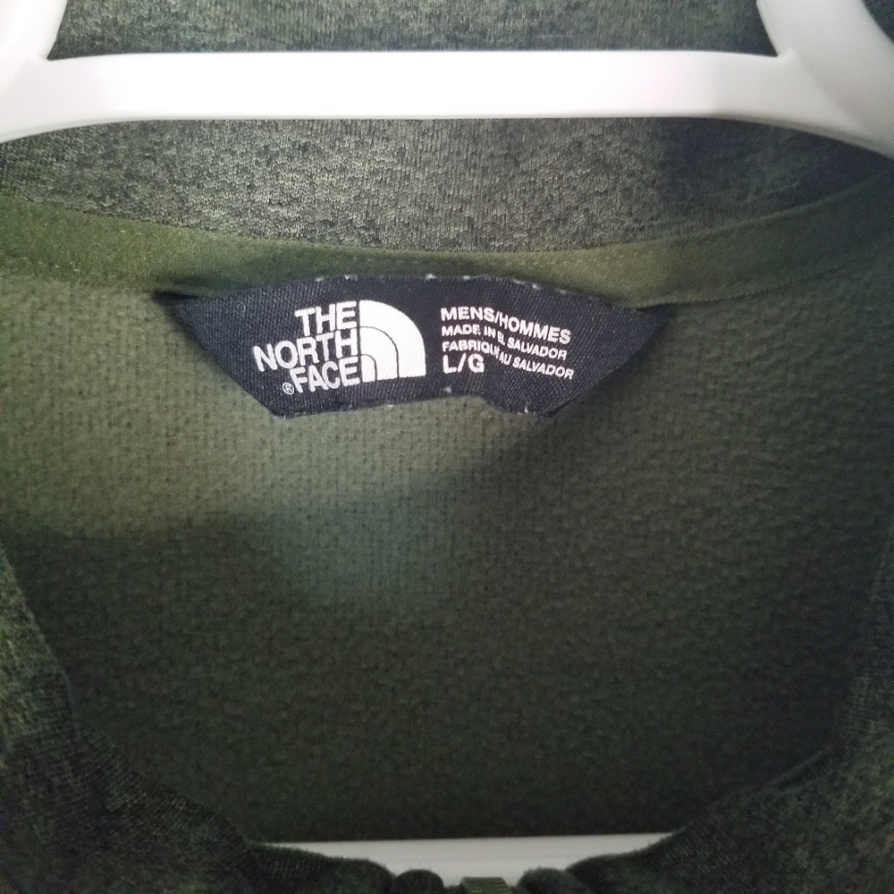 The North Face Green Thermal Jacket Fleece Lined Half Zip Mens L - Picture 5 of 8